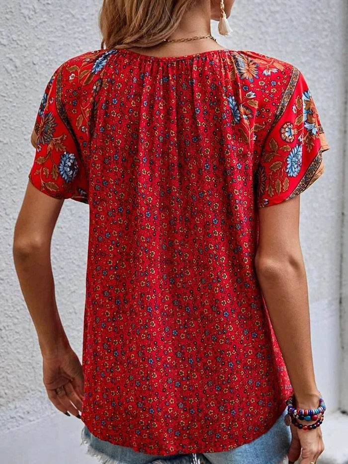 Chemisier élégant à motifs floraux pour femmes - top d'été léger et confortable pour un look élégant
