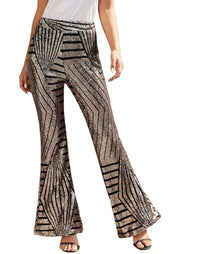 Élégant pantalon évasé à paillettes pour femmes