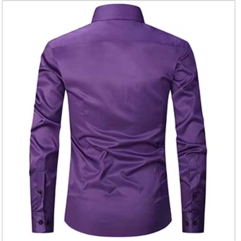 Camisole de corte masculine slim avec boutons de contraste et mangas largas