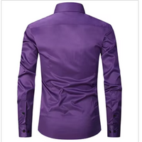 Camisole de corte masculine slim avec boutons de contraste et mangas largas