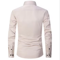 Camisole de corte masculine slim avec boutons de contraste et mangas largas
