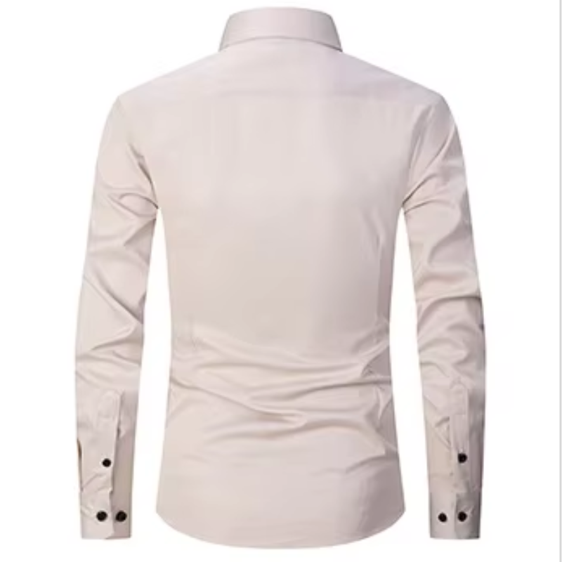 Camisole de corte masculine slim avec boutons de contraste et mangas largas