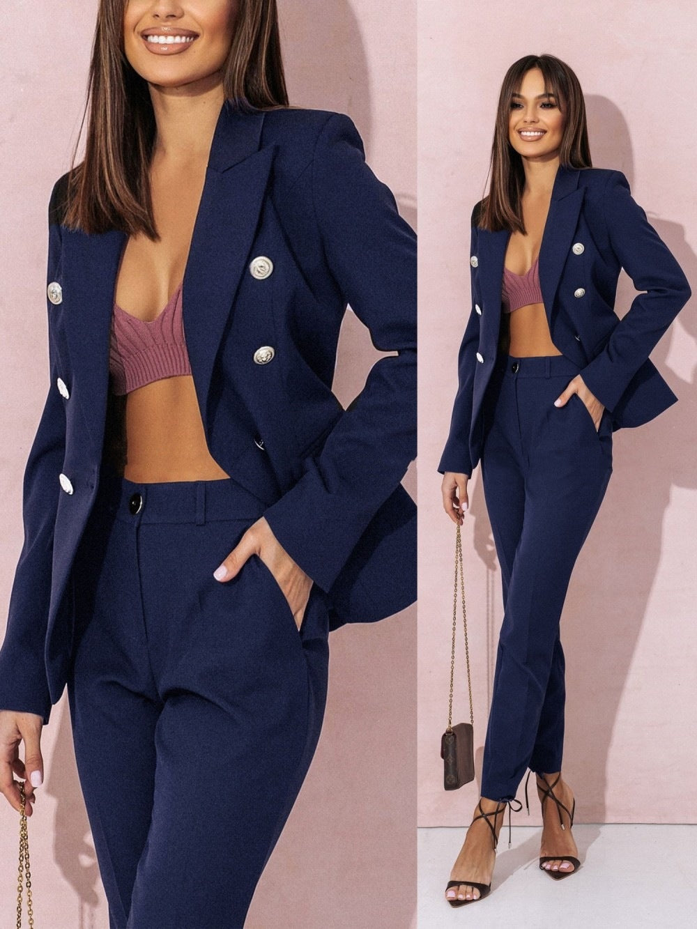 Naomi - Robe midi chic avec une élégante encolure en V pour un look élégant