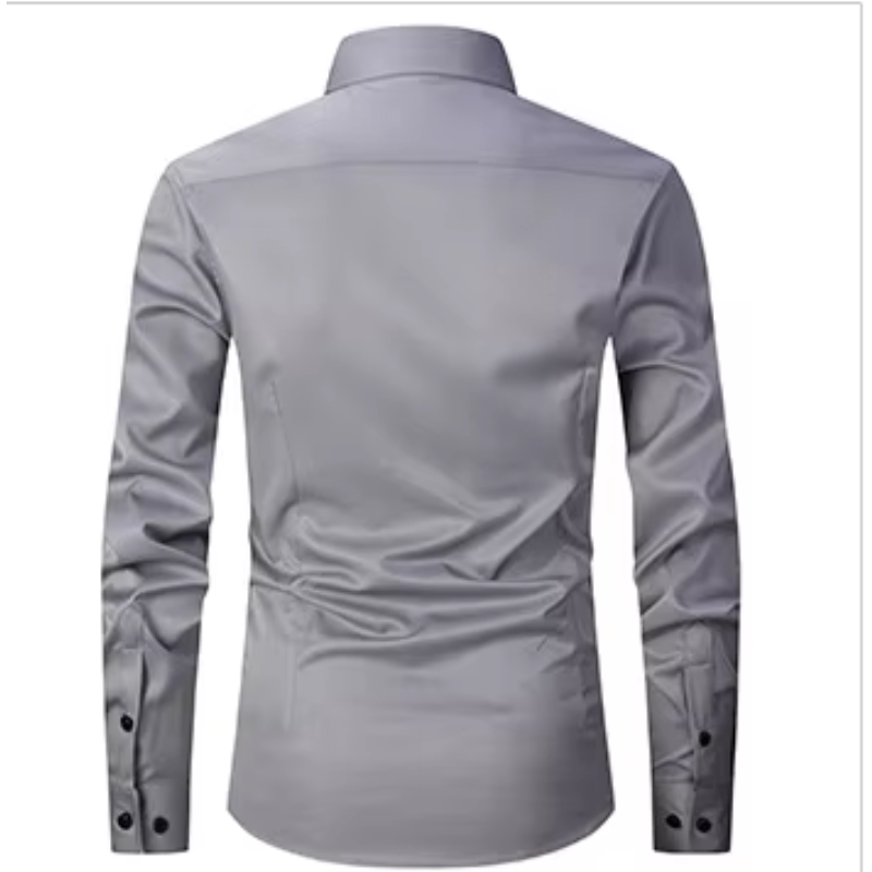 Camisole de corte masculine slim avec boutons de contraste et mangas largas