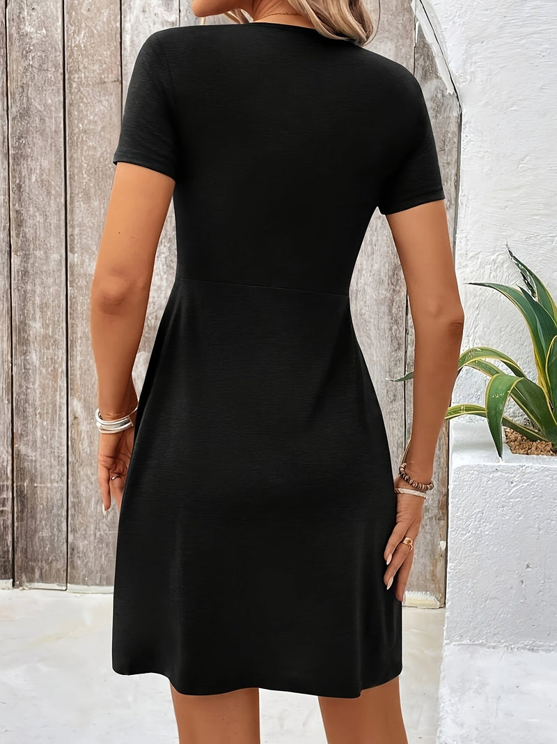 Chemise chic A-Line avec devant torsadé et ceinture en V pour femmes