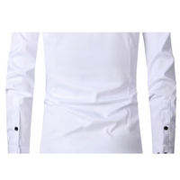 Camisole de corte masculine slim avec boutons de contraste et mangas largas