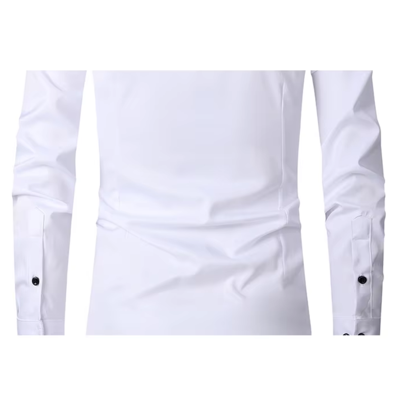 Camisole de corte masculine slim avec boutons de contraste et mangas largas