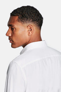 Chemise habillée pour homme en coton 100 % - coupe régulière et manches longues avec col boutonné