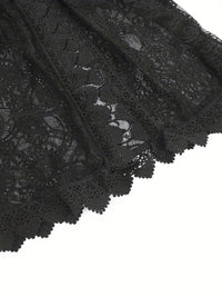 Elegant Women's Lace V-Neck Midi Dress - Perfect Summer Knit Beachwear with Flattering Slit Hem & Stylish Long Sleeves (Robe midi en dentelle à col en V pour femmes)