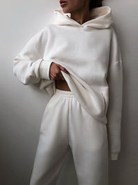 Confort ultime : ensemble de jogging surdimensionné 2 pièces avec sweat à capuche et pantalon de survêtement pour un look moderne