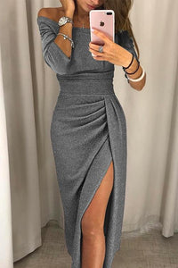 Robe Midi Élégante pour Femmes avec Détails Pailletés