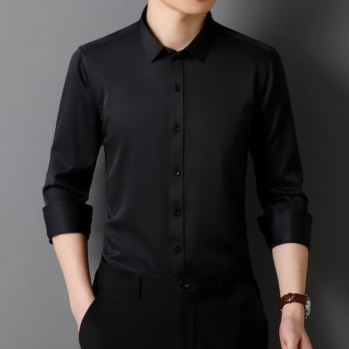 Camisole de corte ajustée pour homme avec mangas largas et cierre de botones