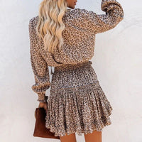 Robe Midi à Imprimé Léopard pour Femmes