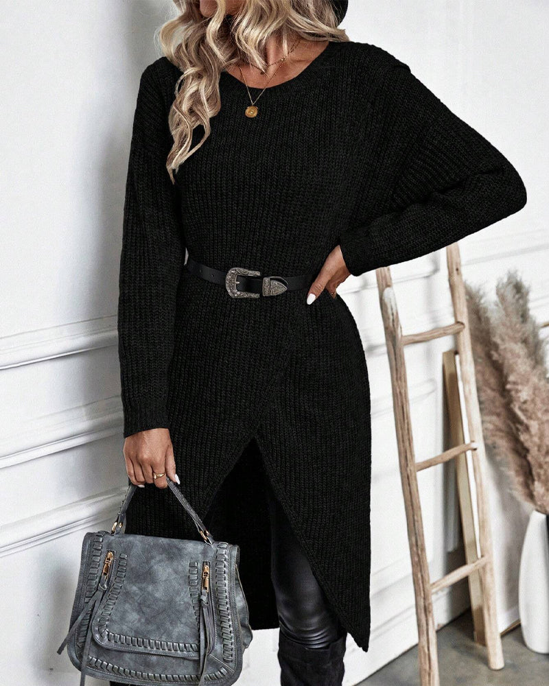 Robe midi unie en tissu doux, élégante et confortable pour un quotidien stylé