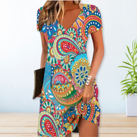 Robe d'Été à Manches Courtes - Tissu Légère en Coton pour un Style Décontracté Féminin