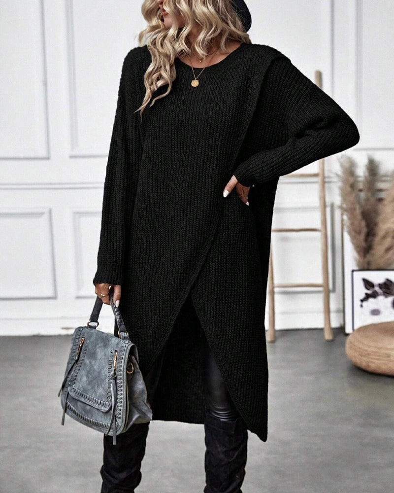 Robe midi unie en tissu doux, élégante et confortable pour un quotidien stylé