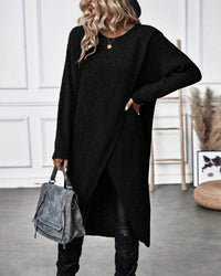 Robe midi unie en tissu doux, élégante et confortable pour un quotidien stylé