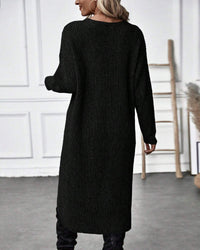 Robe midi unie en tissu doux, élégante et confortable pour un quotidien stylé