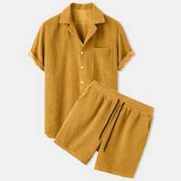 Ensemble d'été en coton de luxe pour hommes - Polo élégant pour un look stylé