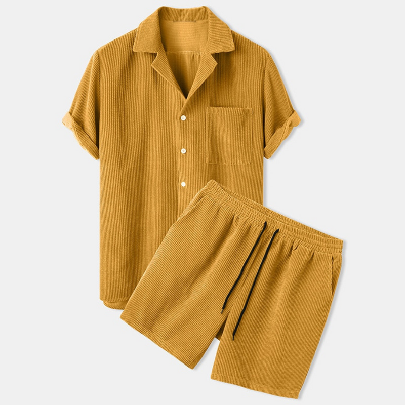 Ensemble d'été en coton de luxe pour hommes - Polo élégant pour un look stylé