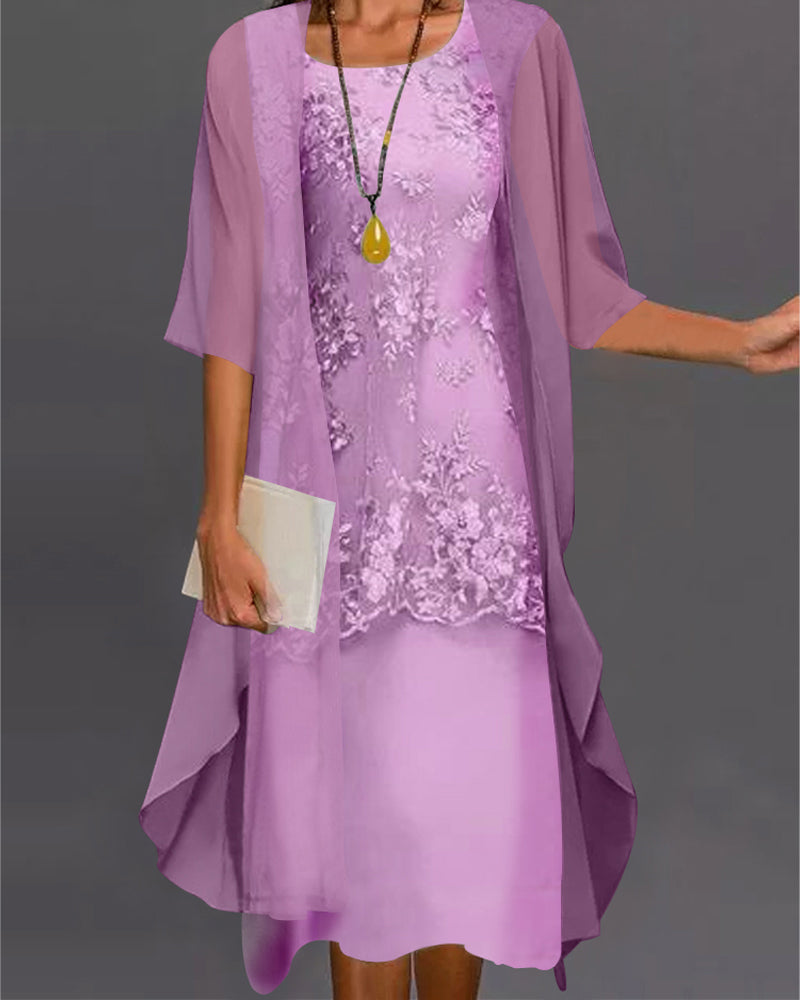 Robe deux pièces en mousseline chic et élégante pour un look sophistiqué