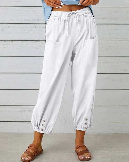 Pantalon à jambes larges pour femmes - Tissu doux et confortable pour un look profilé et décontracté