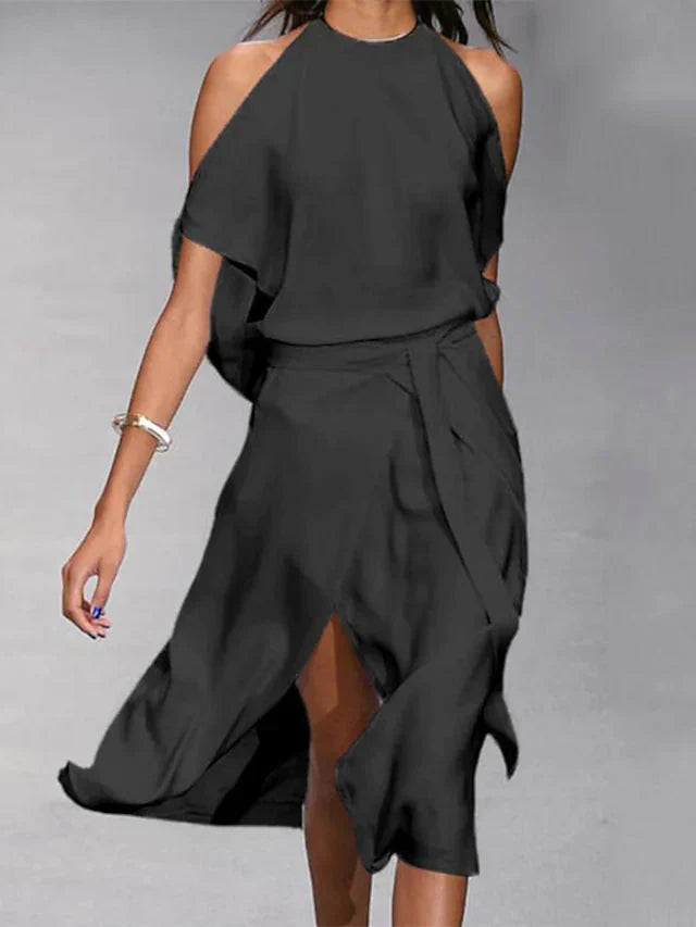 Robe élégante à épaules dénudées pour femmes pour un look sophistiqué