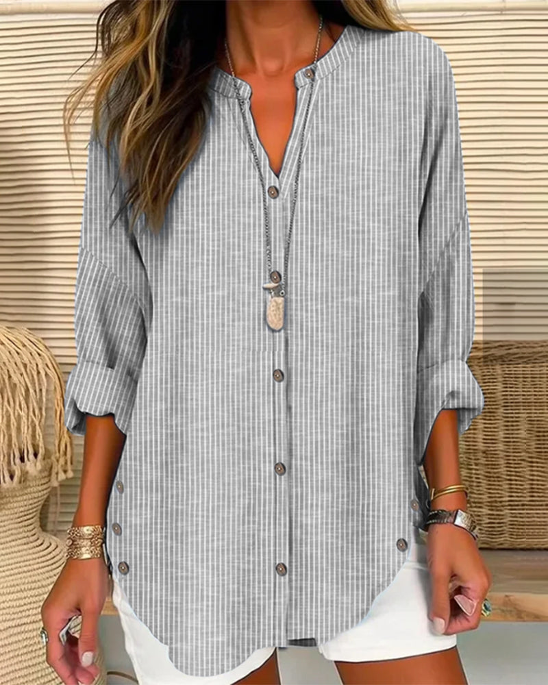 Chemise longue chic et décontractée pour femmes, avec boutons pour un look élégant et sans effort