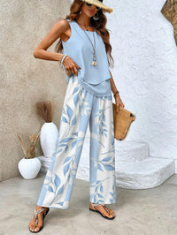 Top et pantalon large d'été pour femmes - Ensemble 2 pièces pour un look élégant