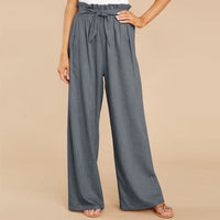 Pantalon à jambe large élégant avec ceinture souple confortable pour femmes
