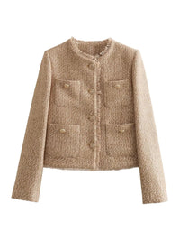 Élégant cardigan court pour femme avec fermeture à boutons et poches pratiques - Nilda