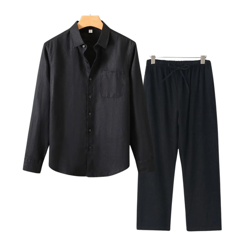 Ian | Combinaison élégante de lin et de manches longues pour un look élégant