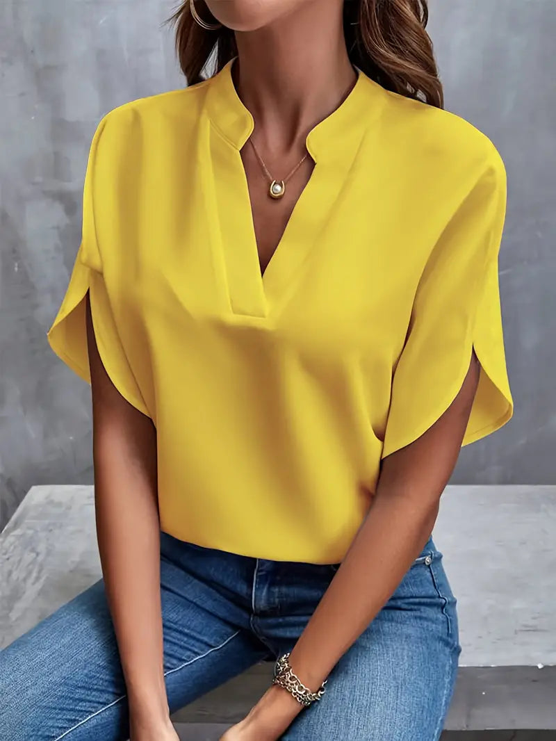 Chemisier à manches courtes pour femmes, chic et stylé, pour un look élégant