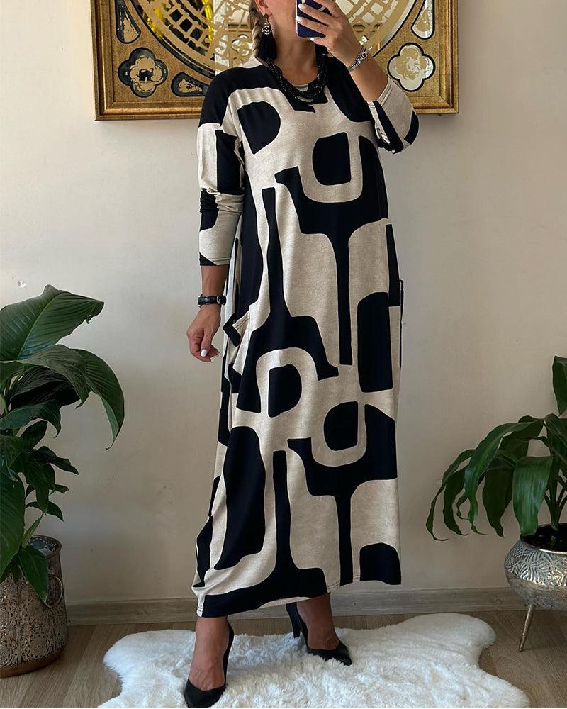 Robe Longue pour Femmes à la Mode avec Imprimé Tendance