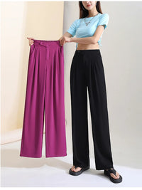 Pantalon large pour femme - look élégant pour le bureau, taille haute et coupe parfaite