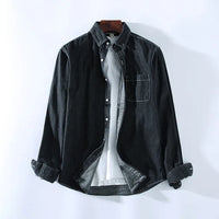 Camisa de mezclilla para hombres - de manga larga con botones - cuello clásico - estilo casual