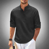 Chemise décontractée pour hommes à col mandarin ultralégère