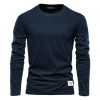 Camisa de manga larga de color sólido para hombre