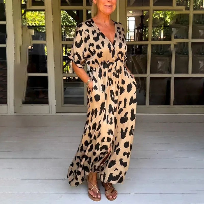 Robe longue élégante à imprimé léopard - Esmee
