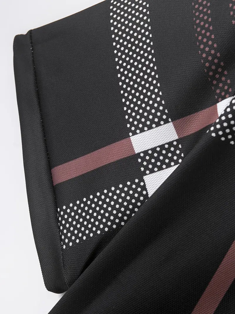 Polo à carreaux stylisé pour hommes - Slim Fit Short Sleeve Casual Classic