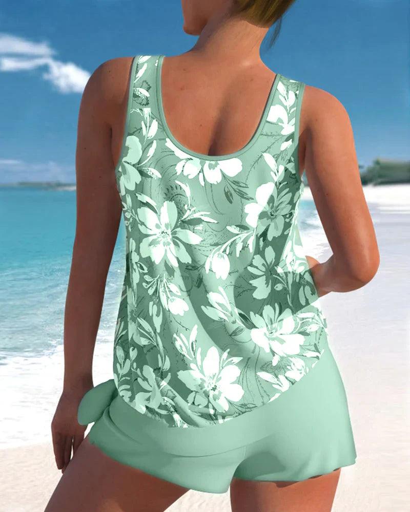 Ensemble de Maillot de Bain Tankini pour Femmes - Style Moderne et Élégant Deux-Pièces