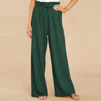 Pantalon à jambe large élégant avec ceinture souple confortable pour femmes
