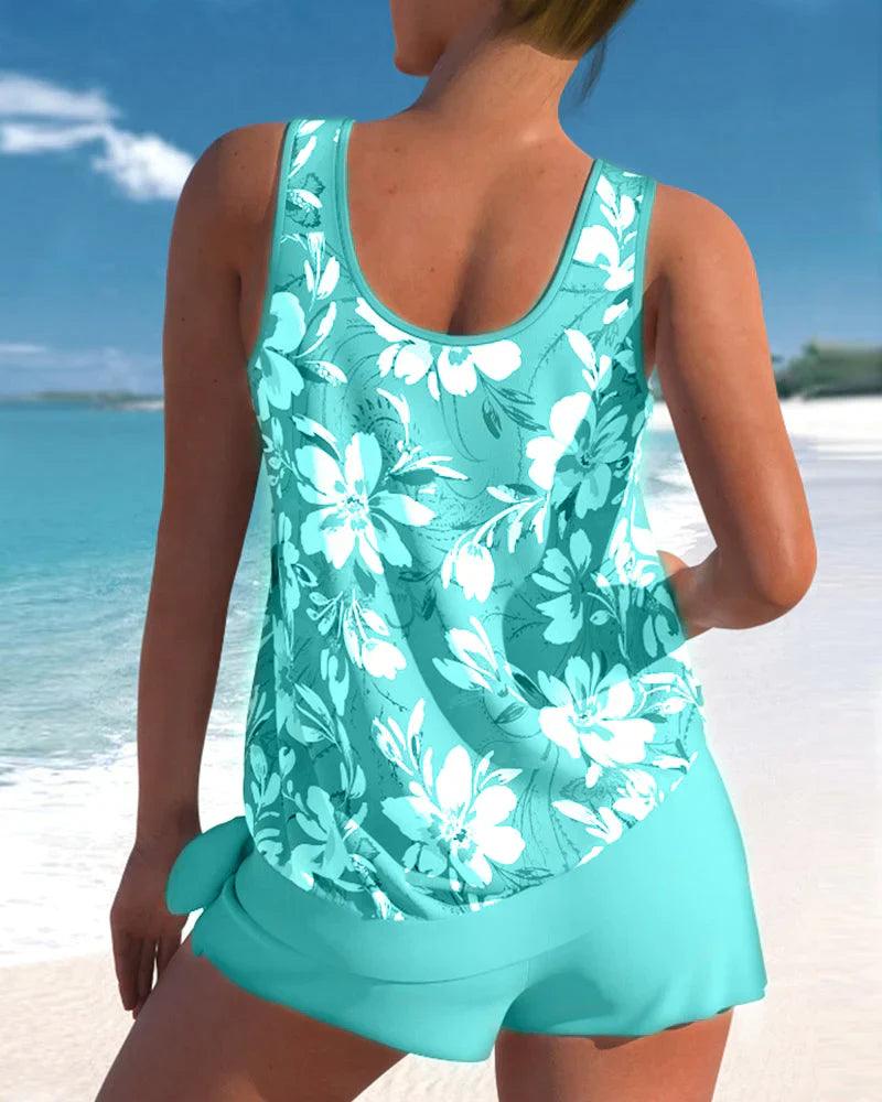 Ensemble de Maillot de Bain Tankini pour Femmes - Style Moderne et Élégant Deux-Pièces