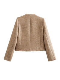 Élégant cardigan court pour femme avec fermeture à boutons et poches pratiques - Nilda