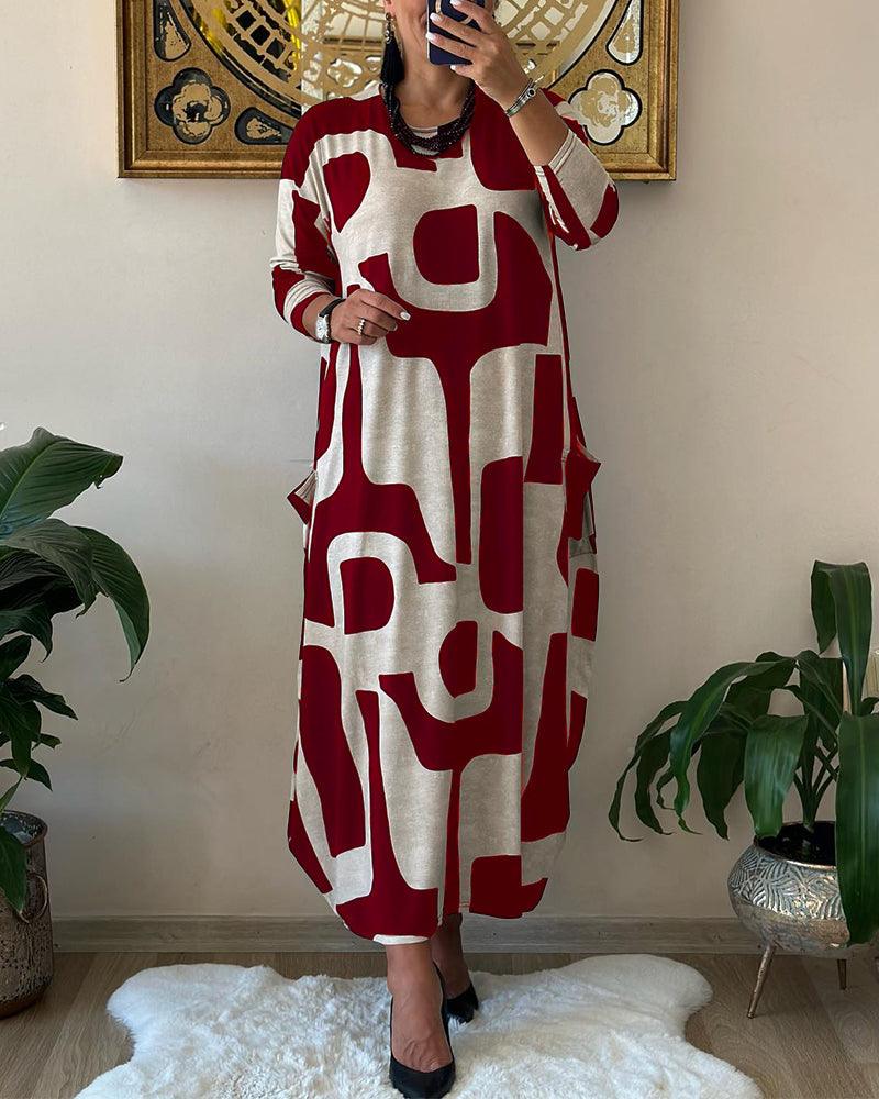 Robe Longue pour Femmes à la Mode avec Imprimé Tendance