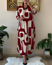 Robe Longue pour Femmes à la Mode avec Imprimé Tendance