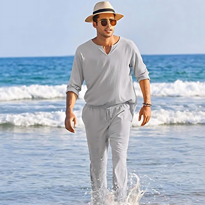 Levy | Confortable ensemble d'été pour hommes en tweed