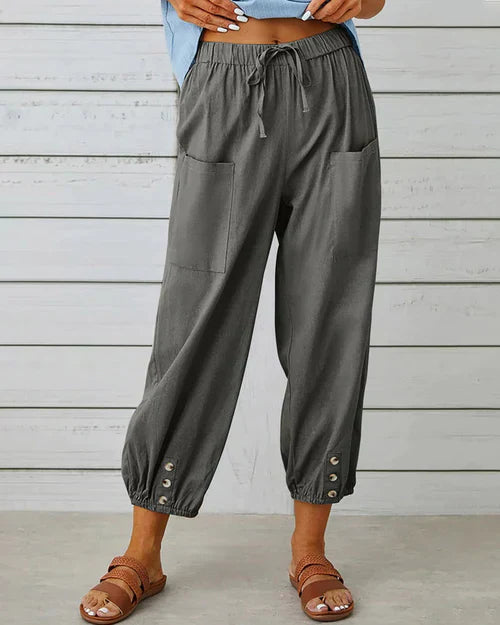 Pantalon à jambes larges pour femmes - Tissu doux et confortable pour un look profilé et décontracté