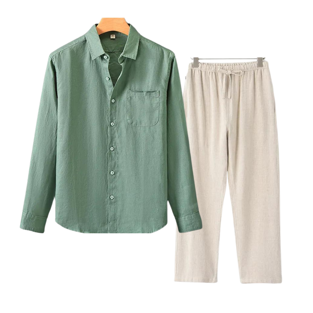 Ian | Combinaison élégante de lin et de manches longues pour un look élégant