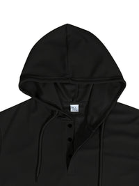 Ensemble de survêtement pour hommes - Hoodie à col boutonné - Mancherons côtelés - Pantalons de jogging avec cordon de serrage